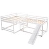 PAGED Full Size Loft Bed Simple Modern Metal Bed Frame with Desk, 3 Linen Drawers, LED and Guardrail for Bedroom - 3 of 4