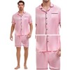 INSPIRE CHIC Men's Satin Sleepwear Short Sleeve Nightwear Shorts Summer Pajamas Set 2 Pieces - 4 of 4