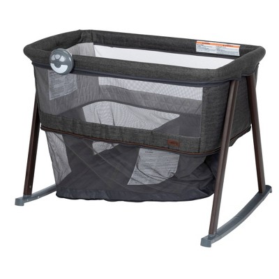 Smoked Pecan Convertible Bassinet and Play Yard with Mesh Sides