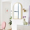 MAYEERTY 35.83x24.02x1.57in Aluminum Thin Edge Right-Angle Arch Gold Hanging Mirror - 3 of 4