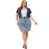 Agnes Orinda Women's Plus Size Short Sleeve Open Front Crochet Lace Allover Cropped Cardigan - 3 of 4