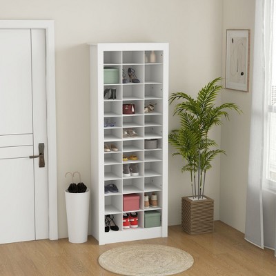 VYNXARIA HOMCOM 71'' Tall White Shoe Rack - Spacious, Sturdy & Stylish for Entryways