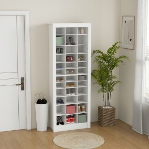 VYNXARIA HOMCOM 71'' Tall White Shoe Rack - Spacious, Sturdy & Stylish for Entryways - 1 of 4