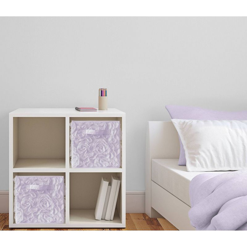 Set of 2 Rose Kids&#39; Fabric Storage Bins Lavender Purple - Sweet Jojo Designs, 3 of 6