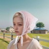 Unique Bargains Solid Color French Lace Triangle Bandana 1 Pc - 2 of 4
