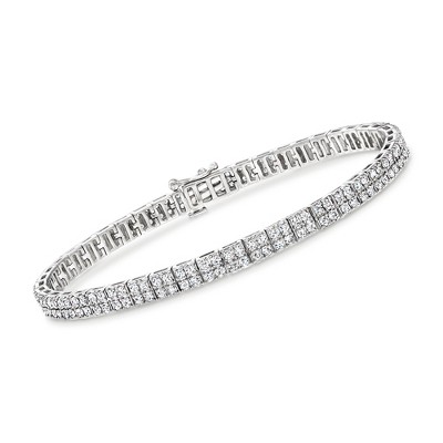 Ross-Simons 3.00 ct. t.w. Diamond Double-Row Bracelet in Sterling Silver Size 8