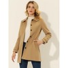 INSPIRE CHIC Women's Peter Pan Collar Single Breasted Winter Long Overcoat - 2 of 4