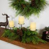 Northlight Real Touch™️ Jingle Bell and Pine Cones Christmas Pillar Candle Holder - 30" - 3 of 4