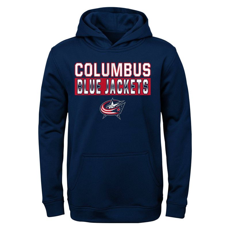 NHL Columbus Blue Jackets Boys&#39; Poly Fleece Hooded Sweatshirt, 1 of 2