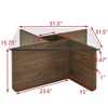 CAVINAS Mid-Century Square Coffee Table with Tempered Glass Top,Unique Wooden Center Table for Living Room,Apartment - 4 of 4