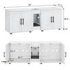 3-in-1Multi-Functional 55" Large Cat Litter Box Furniture for 2 Cats Hidden Litter Box Enclosure w/Double Rooms & Barn Doors - 3 of 4