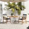 Costway Patio 2pcs Acacia Wood Dining Chairs All-Weather Rope Woven Armchairs Outdoor - 2 of 4