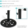 Sunnydaze Outdoor Heavy-Duty Cast Iron Decorative Rose Blossom Design Patio Yard Round Umbrella Base Stand - 16" - 2 of 4