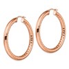 Chisel Stainless Steel Polished and Textured Rose IP-plated Hoop Earrings - 3 of 4