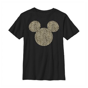 Boy's Mickey & Friends Mickey & Mickey Mouse Cheetah Print Classic Ears T-Shirt - 1 of 4