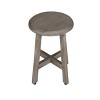 DecoTeak® Shoji® 18" Teak Wood Shower Stool with 12" Round Seat in Antique Gray Finish - 4 of 4