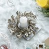 TopComfy Decorative Holiday Scene Props 6 Pack Boxwood Candle Ring Festive Decor Holiday Decoration for Dining Table, Gold, 24"*14"*14" - 2 of 4