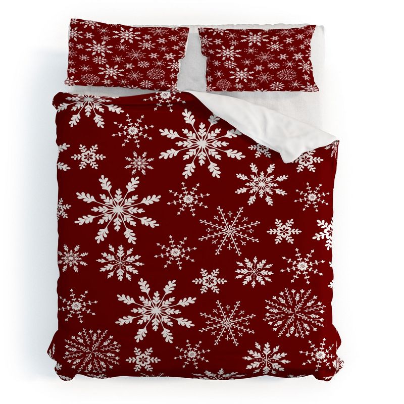Iveta Abolina Silent Night Red Duvet Cover + Pillow Sham(s) - Deny Designs, 1 of 5