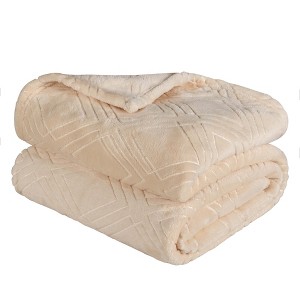 Diamond Flannel Embossed Fleece Blanket by Blue Nile Mills - 1 of 4