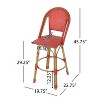 Christopher Knight Home 2pc Shelton Wicker and Aluminum Outdoor Patio 29.5" Barstools Red/Bamboo Finish - 3 of 4