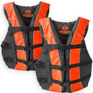 Hardcore life jacket 2 pack paddle vest for adults; Coast Guard approved Type III PFD life vest flotation device; Jet ski, wakeboard, kayak - 1 of 4