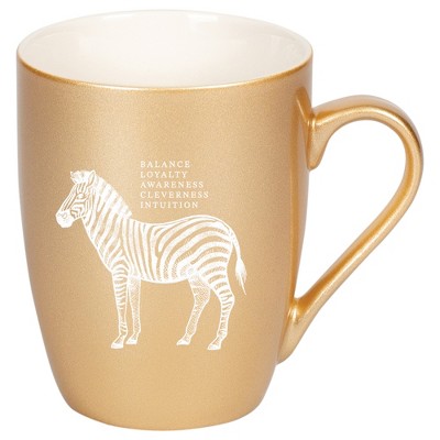 Elanze Designs 10 Ounce Ceramic Decorative Laser Engraved Giftable Novelty Tea Coffee Cup Mug Vegas Gold Zebra Balance Loyalty Awareness Clever