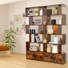 Tangkula 2 PCS Bookshelf w/ Cabinet 6-Tier S-Shaped Bookcase Storage Rack Rustic Brown - 2 of 4