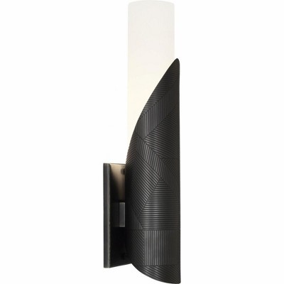 Deane 16.5" Frosted Glass and Steel Dimmable Cylinder Sconce