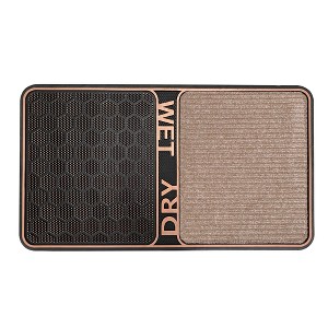 J&V TEXTILES 18" x 32" Two-In-One Wet & Dry Shoe Cleaning Outdoor Floor Mats - 1 of 3