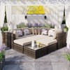 Suki 8-piece All-Weather Rattan Patio Conversation Set with Coffee Table, Sectional Sofa with Cushions and Pillows, Outdoor Furniture - Maison Boucle - 2 of 4