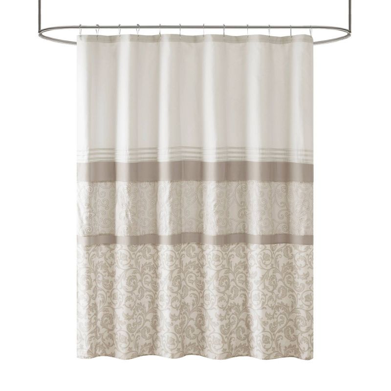 72&#34;x72&#34; Casey Printed and Embroidered Shower Curtain Neutral - 510 Designs, 5 of 6