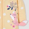 Gerber Baby 2pk Zip-Front Floral Sleep N' Play - Yellow/Orange - image 4 of 4