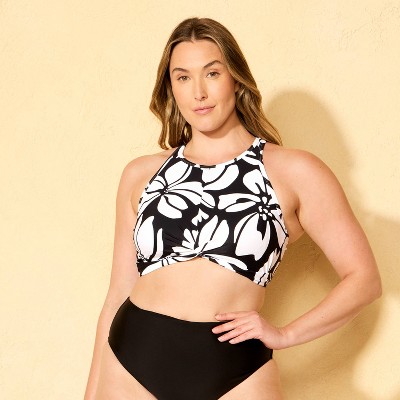 Shade & Shore Women's Floral Print Twist-Front High Neck Bikini Top - Shade & Shore™ Multi XS — фото 4