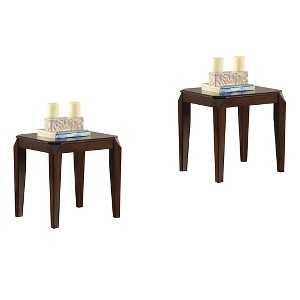 Acme Furniture Docila End Table Walnut: Square Hardwood Frame, Veneer Finish, Living Room Furniture - 1 of 3