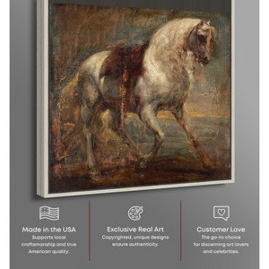 Notoriart Van Dyck - A Grey Horse Manly Inspirational Art Prints Framed - 1 of 4