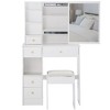 NicBex Makeup Vanity Desk with Left Drawers & Cushioned Stool,Wood Makeup Table with Sliding Mirror for Bedroom - 2 of 4