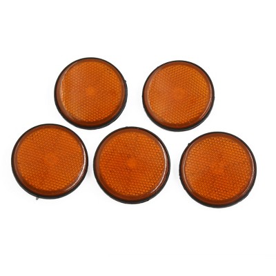 Unique Bargains Bicycle Motorcycle Round Light Reflective Reflector Orange Black 5 Pcs