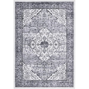 Washable Vintage Oriental Area Rug, Low Pile Non-Slip Soft Neutral Floor Carpet for Living Room Bedroom Office Nursery - 1 of 4