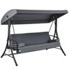 Tangkula 3 Person Patio Swing Hammock w/Convertible Seat Swinging Chair Bench for Garden Poolside Balcony - 4 of 4