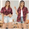 LA LEELA Button Down Shirt Floral Summer Beach Party Blouse Shirt Hawaiian Blouses Short Sleeve Button Up Dress Tee Shirts Tops - 4 of 4