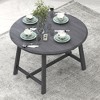 56.6" Extendable Round Dining Table with Gray Solid Wood for Dining Room - 3 of 4