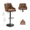 VECELO Set of 2/4 Swivel Adjustable Bar Stools with Back and Arm, Kitchen Island Stools, PU Chairs for Pub, Dining Room - 3 of 4