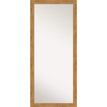 28" x 64" Non-Beveled Carlisle Blonde Wood Full Length Floor Leaner Mirror - Amanti Art