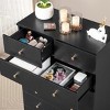 GlasFlength Utility Storage Cabinets Modern Four Drawer Dresser Simple Elegant Design for Bedroom Living Room, Black, 25.98"*12.99"*22.64" - 4 of 4