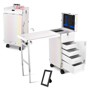 Byootique Rolling Makeup Train Case Nail Salon Cosmetic Organizer - 1 of 4