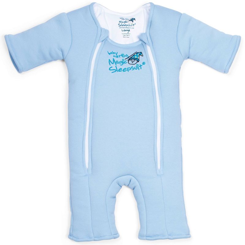 Baby Merlin&#39;s Magic Sleepsuit  Wearable Blanket - Cotton - L - Blue, 1 of 4