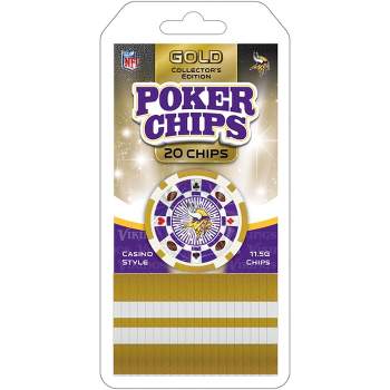 MasterPieces Casino Style 20 Piece 11.5 Gram Poker Chip Set NFL Minnesota Vikings Gold Edition