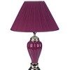 Vynxaria Tall Burgundy Ceramic Urn-Shaped Table Lamp with Linen Shade - 4 of 4