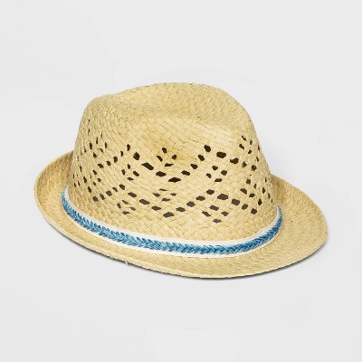 Boys' Woven Tape Straw Hat - Cat & Jack™ Off White One Size