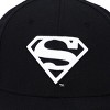 Superman White Logo Black Snapback Hat - 4 of 4